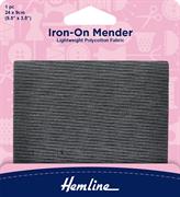 HEMLINE HANGSELL - Iron-On Mending Patch (1pcs) - dark grey